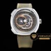 SevenFriday Q2-01 Çelik Kasa Kahverengi Kadran Yeşil Kordon ETA
