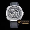 SevenFriday Q1-01 Çelik Kasa Beyaz Kadran Siyah Kordon ETA