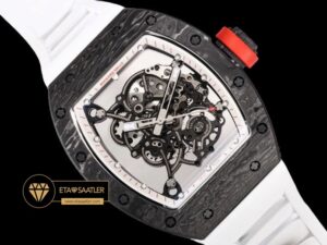 Richard Mille RM055 Carbon Kasa NTPT Bubba Watson Beyaz Kauçuk BBR Factory V2 ETA