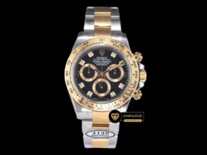 Rolex Daytona 116503LN Two Tone Case Black Dial 4130 Super Plus Clone ETA