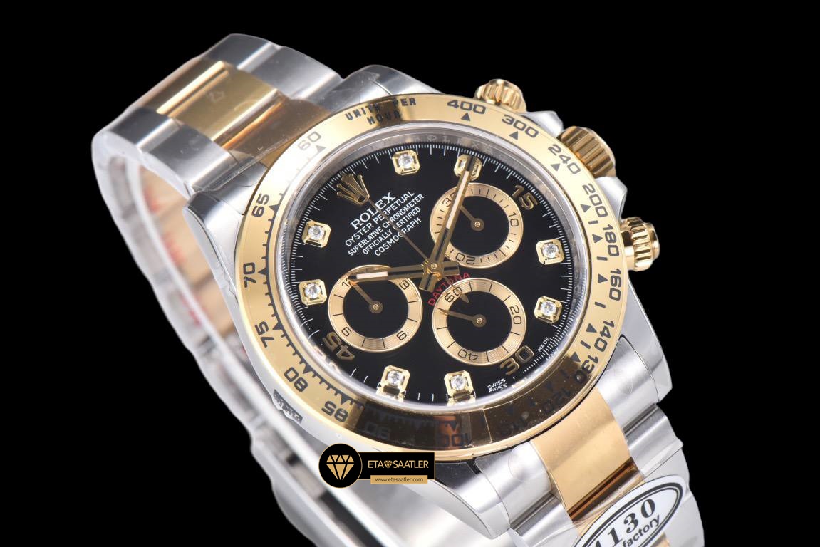 Rolex Daytona 116503LN Two Tone Case Black Dial 4130 Super Plus Clone ETA (6) Rolex Daytona 116503LN Two Tone Case Black Dial 4130 Super Plus Clone ETA