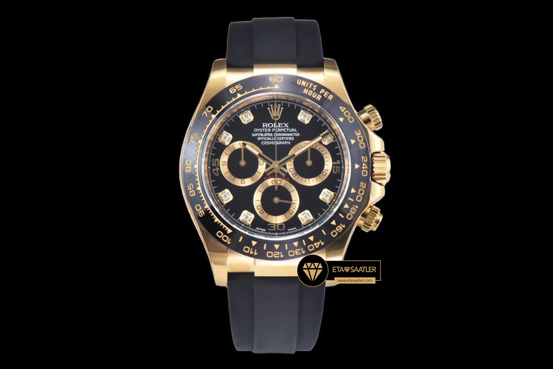 Rolex Daytona 116518 Cosmograph Taşlı Siyah Kadran 4130 Super Clone ETA