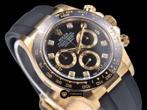 Rolex Daytona 116518 Cosmograph Taşlı Siyah Kadran 4130 Super Clone ETA