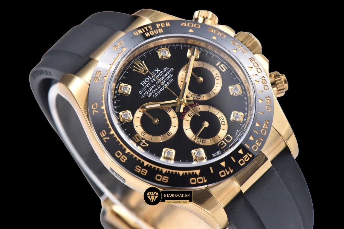 Rolex Daytona 116518 Cosmograph Taşlı Siyah Kadran 4130 Super Clone ETA (5) Rolex Daytona 116518 Cosmograph Taşlı Siyah Kadran 4130 Super Clone ETA