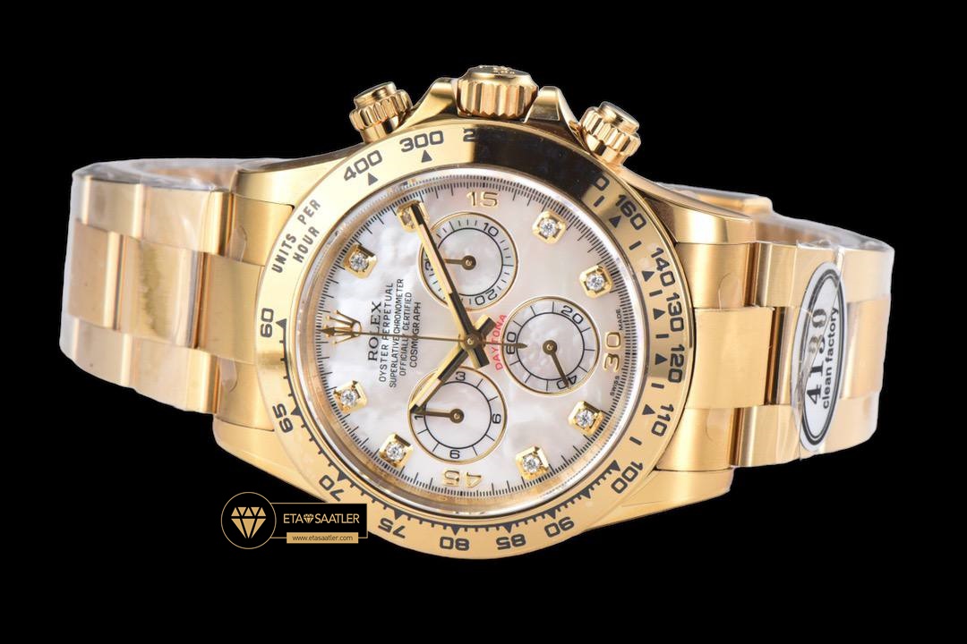 Rolex Daytona Clean 116508 Taşlı Beyaz Kadran 4130 Super Plus Clone ETA (5) Rolex Daytona Clean 116508 Taşlı Beyaz Kadran 4130 Super Plus Clone ETA