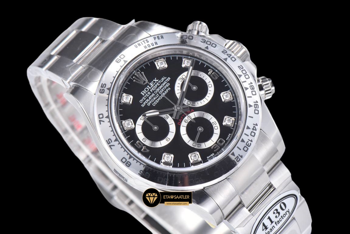 Rolex Daytona Cosmograph 116520 Taşlı Siyah Kadran 4130 Super Plus Clone ETA (2) Rolex Daytona Cosmograph 116520 Taşlı Siyah Kadran 4130 Super Plus Clone ETA