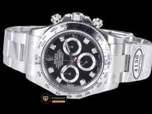 Rolex Daytona Cosmograph 116520 Taşlı Siyah Kadran 4130 Super Plus Clone ETA