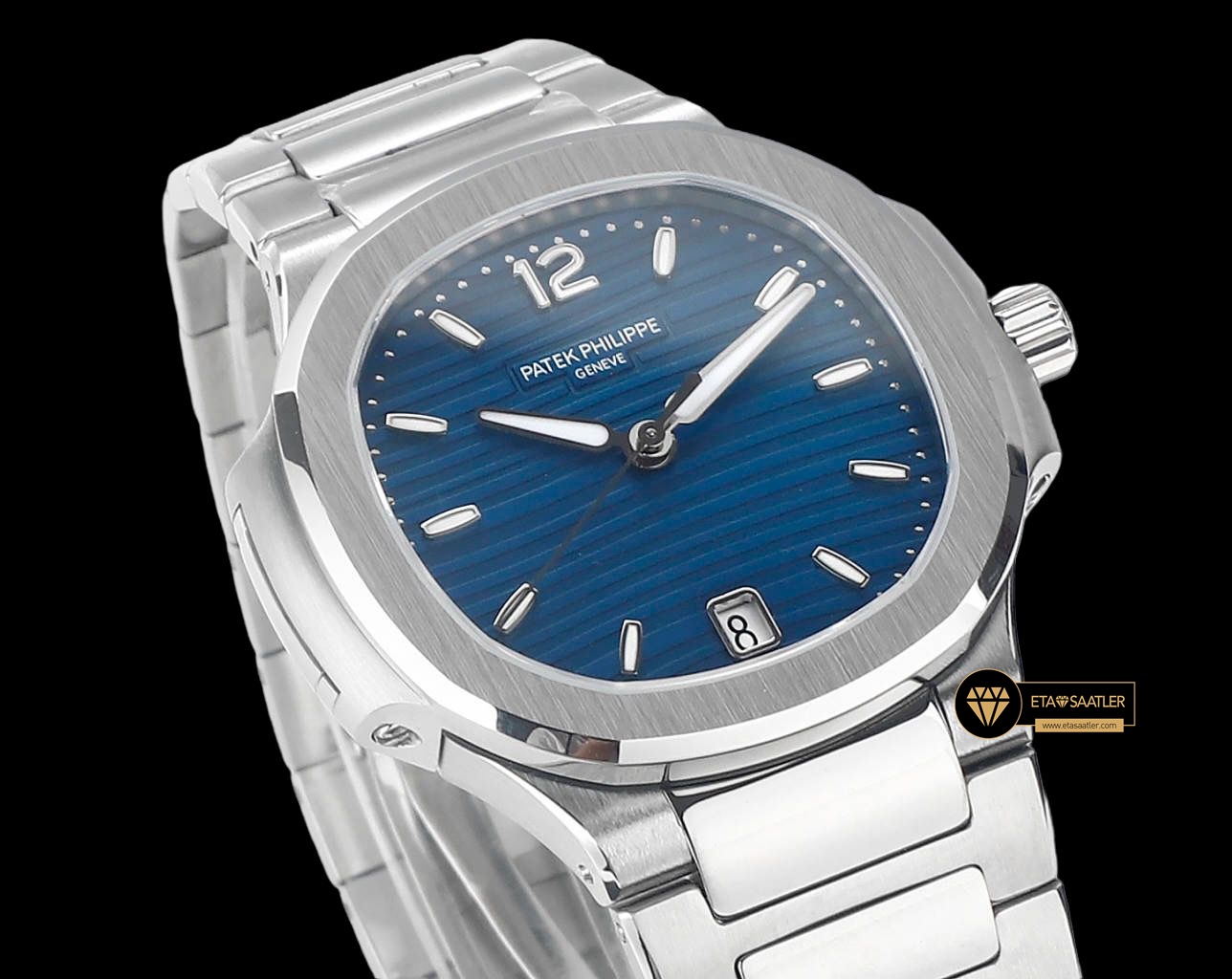 Patek Philippe 7118 Nautilus 35mm Mavi Kadran 316F Çelik ETA (6) Patek Philippe 7118 Nautilus 35mm Mavi Kadran 316F Çelik ETA