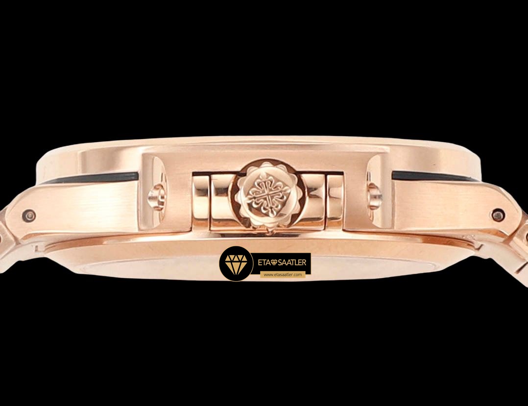 Patek Philippe 7118 Nautilus 35mm Rose Kasa Full Taş Bezel ETA (5) Patek Philippe 7118 Nautilus 35mm Rose Kasa Full Taş Bezel ETA
