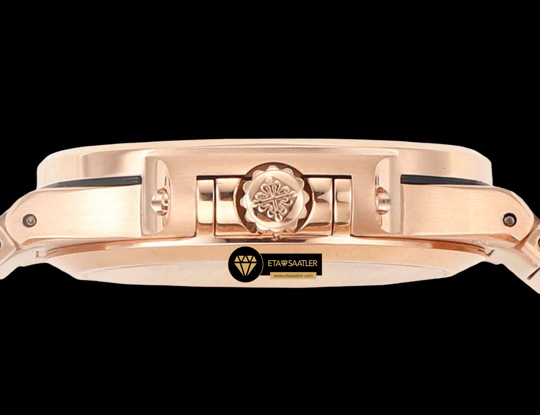 Patek Philippe 7118 Nautilus Kahve Kadran Rose Kasa Full Taş Bezel ETA (6) Patek Philippe 7118 Nautilus Kahve Kadran Rose Kasa Full Taş Bezel ETA