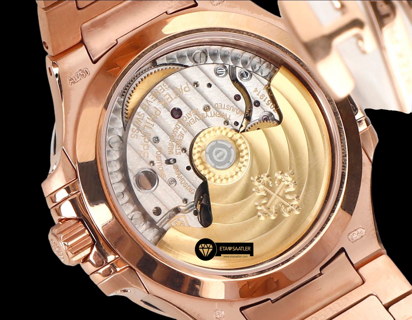 Patek Philippe 7118 Nautilus Pembe Kadran Rose Kasa Full Taş Bezel ETA (3) Patek Philippe 7118 Nautilus Pembe Kadran Rose Kasa Full Taş Bezel ETA