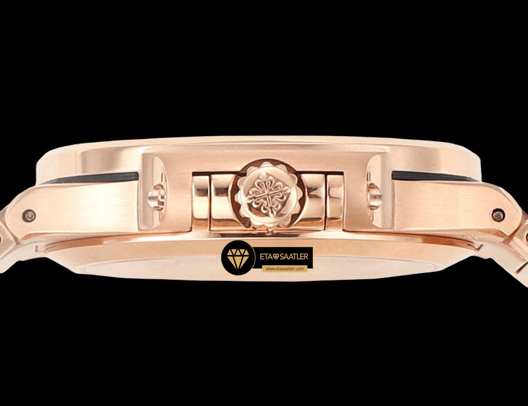 Patek Philippe 7118 Nautilus Pembe Kadran Rose Kasa Full Taş Bezel ETA (5) Patek Philippe 7118 Nautilus Pembe Kadran Rose Kasa Full Taş Bezel ETA