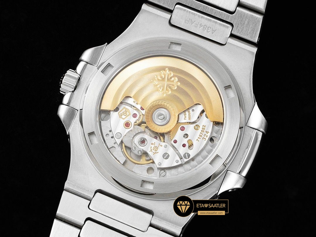 Patek Philippe Nautilus 40mm Siyah Kadran Jumbo 5711 Full Taşlı Bezel ETA (8) Patek Philippe Nautilus 40mm Siyah Kadran Jumbo 5711 Full Taşlı Bezel ETA