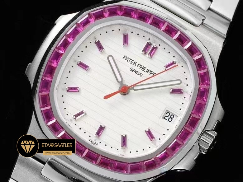 Patek Philippe Nautilus Çelik 40mm Jumbo 5711 Full Taşlı Bezel ETA (3) Patek Philippe Nautilus Çelik 40mm Jumbo 5711 Full Taşlı Bezel ETA