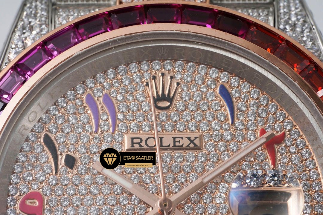 Rolex Datejust 126300 Arap Rakamlı Kadran 41mm Full Taş Rose Kasa 3235 ETA (2) Rolex Datejust 126300 Arap Rakamlı Kadran 41mm Full Taş Rose Kasa 3235 ETA