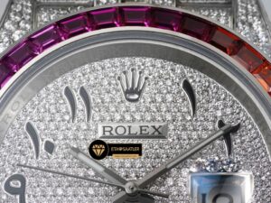 Rolex Datejust 126300 Rainbow Bezel 41mm Arabic Numerals Dial 3235 ETA