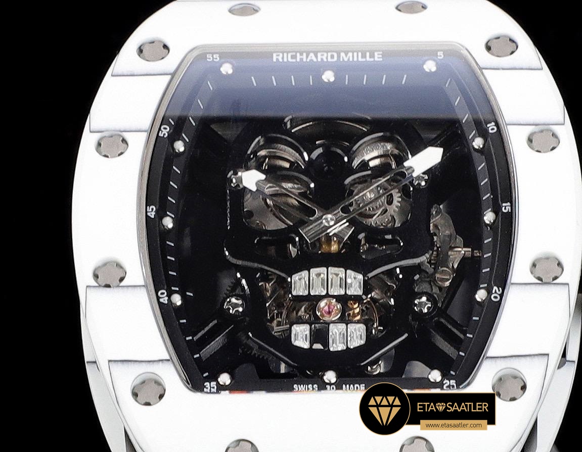 Richard Mille RM052 Taşlı Kurukafa Kadran Carbon Kasa YSF Tourbillon V2 ETA (3) Richard Mille RM052 Taşlı Kurukafa Kadran Carbon Kasa YSF Tourbillon V2 ETA