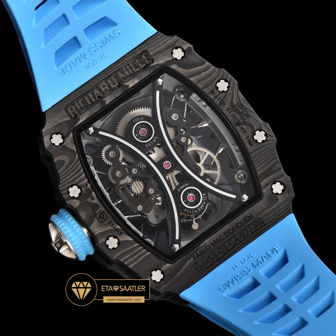 Richard Mille RM053-01 Skeleton Dial Real Forge Carbon Rubber Strap YSF Tourbillon V2 ETA (7) Richard Mille RM053-01 Skeleton Dial Real Forge Carbon Rubber Strap YSF Tourbillon V2 ETA