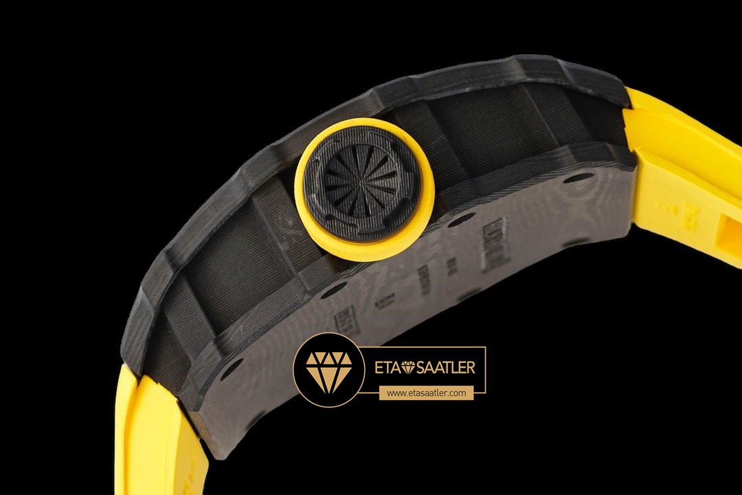 Richard Mille RM35-01 NTPT Carbon Kasa İskelet Kadran Sarı Kauçuk Kordon SONIC V2 ETA (7) Richard Mille RM35-01 NTPT Carbon Kasa İskelet Kadran Sarı Kauçuk Kordon SONIC V2 ETA