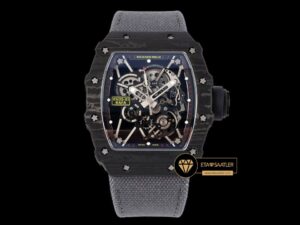 Richard Mille RM35-01 NTPT Carbon Kasa Örme Deri Kordon İskelet Kadran SONIC V2 ETA