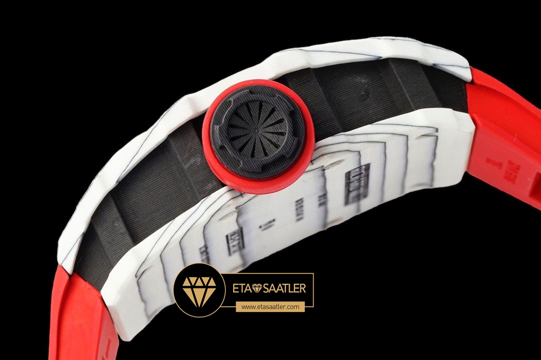 Richard Mille RM35-01 RAFA Beyaz NTPT Carbon Kasa Kırmızı Kauçuk Kordon SONIC V2 ETA (8) Richard Mille RM35-01 RAFA Beyaz NTPT Carbon Kasa Kırmızı Kauçuk Kordon SONIC V2 ETA