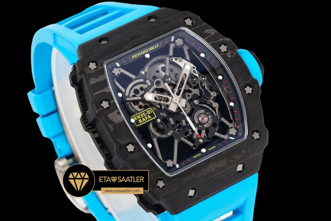 Richard Mille RM35-01 RAFA Carbon Kasa İskelet Kadran Mavi Kauçuk SONIC V2 ETA (3) Richard Mille RM35-01 RAFA Carbon Kasa İskelet Kadran Mavi Kauçuk SONIC V2 ETA