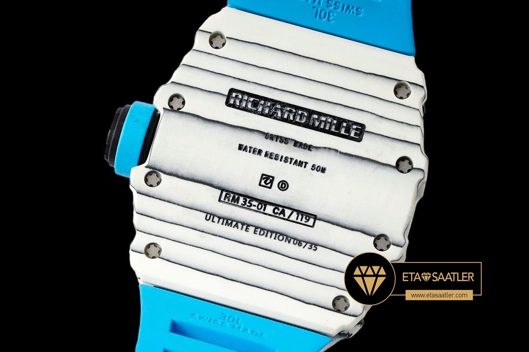 Richard Mille RM35-01 RAFA İskelet Kadran NTPT Carbon Kasa Kauçuk Kordon SONIC V2 ETA (8) Richard Mille RM35-01 RAFA İskelet Kadran NTPT Carbon Kasa Kauçuk Kordon SONIC V2 ETA