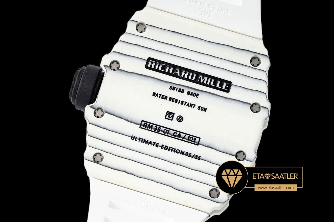 Richard Mille RM35-01 Rafael Nadal Beyaz NTPT Carbon Kasa İskelet Kadran SONIC V2 ETA (8) Richard Mille RM35-01 Rafael Nadal Beyaz NTPT Carbon Kasa İskelet Kadran SONIC V2 ETA