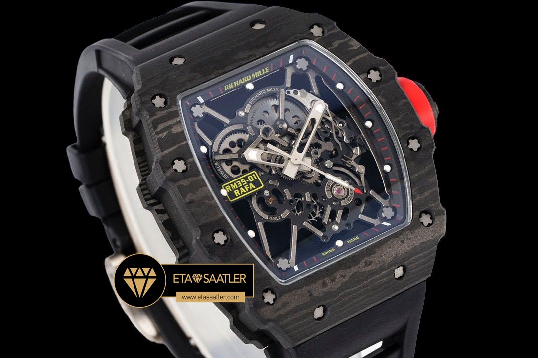 Richard Mille RM35-01 Rafael Nadal NTPT Carbon Kasa İskelet Kadran SONIC V2 ETA (2) Richard Mille RM35-01 Rafael Nadal NTPT Carbon Kasa İskelet Kadran SONIC V2 ETA