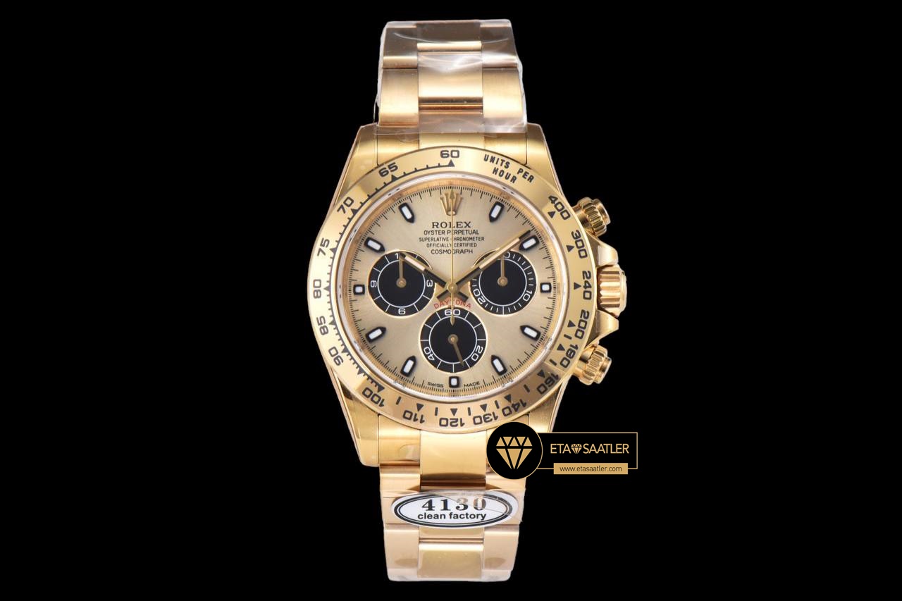 Rolex Daytona 116508 Kronograf Altın Kadran 904L Çelik Clean 4130 V2 ETA (1) Rolex Daytona 116508 Kronograf Altın Kadran 904L Çelik Clean 4130 V2 ETA