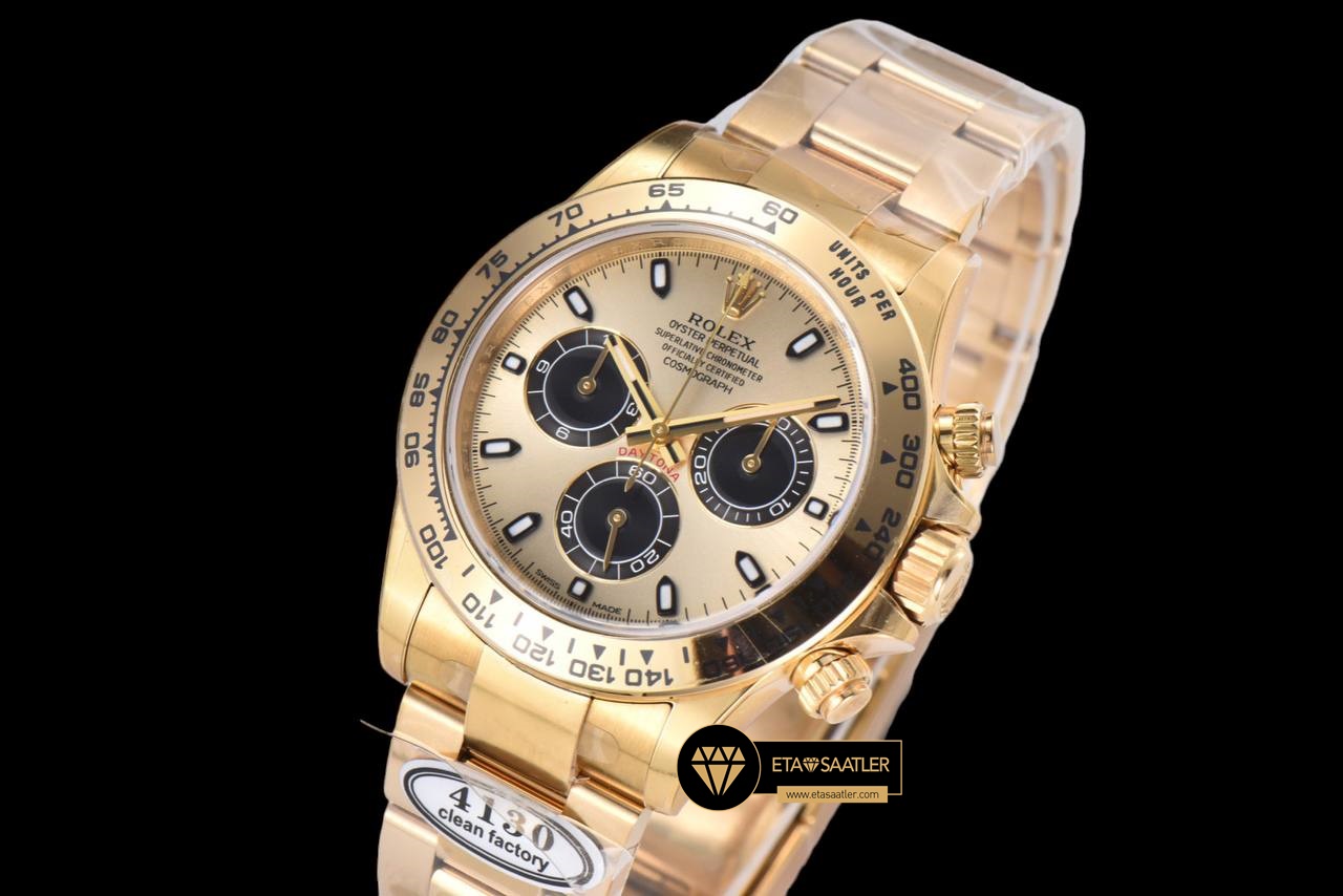 Rolex Daytona 116508 Kronograf Altın Kadran 904L Çelik Clean 4130 V2 ETA (2) Rolex Daytona 116508 Kronograf Altın Kadran 904L Çelik Clean 4130 V2 ETA