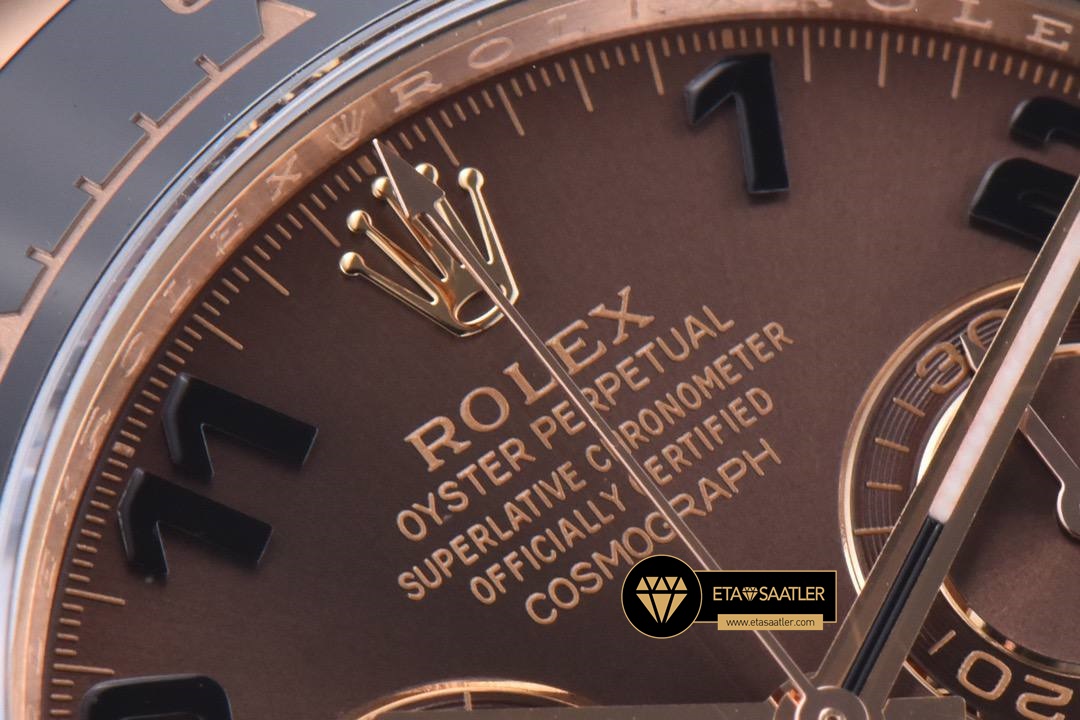 Rolex Daytona 116515RG Rakamlı Kahverengi Kadran Kauçuk Kordon Clean 4130 V2 ETA (8) Rolex Daytona 116515RG Rakamlı Kahverengi Kadran Kauçuk Kordon Clean 4130 V2 ETA