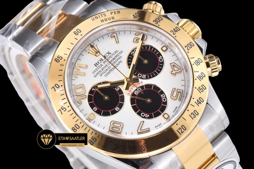 Rolex Daytona 116523 Rakamlı Beyaz Kadran 904L Çelik Clean 4130 V2 ETA (2) Rolex Daytona 116523 Rakamlı Beyaz Kadran 904L Çelik Clean 4130 V2 ETA