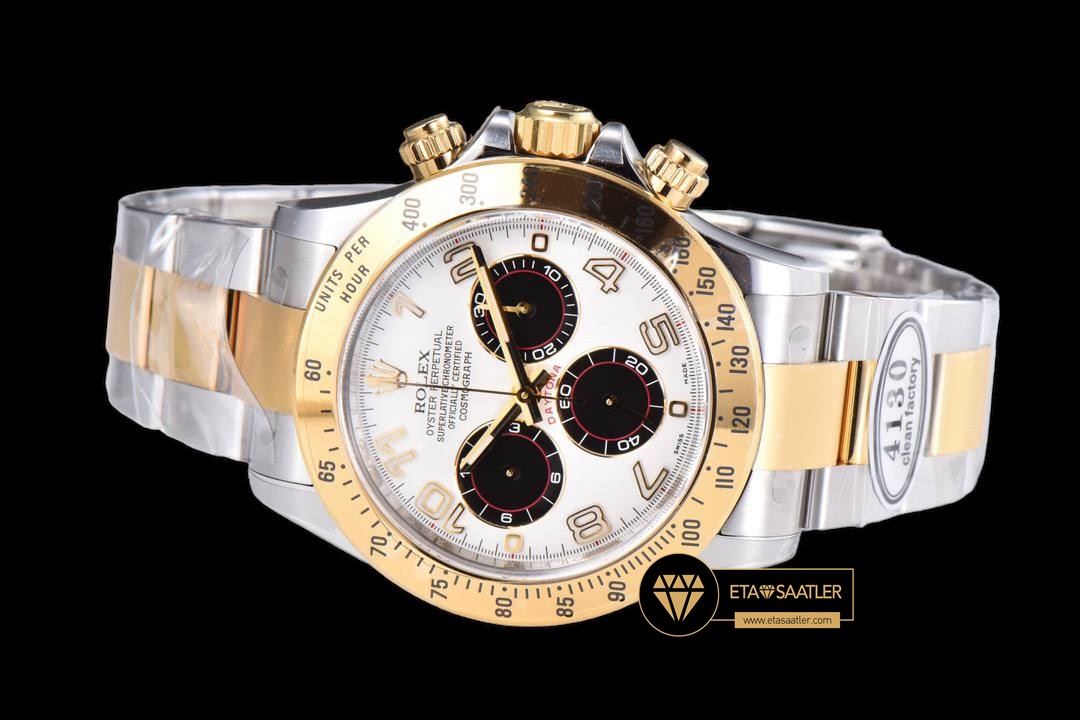 Rolex Daytona 116523 Rakamlı Beyaz Kadran 904L Çelik Clean 4130 V2 ETA (7) Rolex Daytona 116523 Rakamlı Beyaz Kadran 904L Çelik Clean 4130 V2 ETA