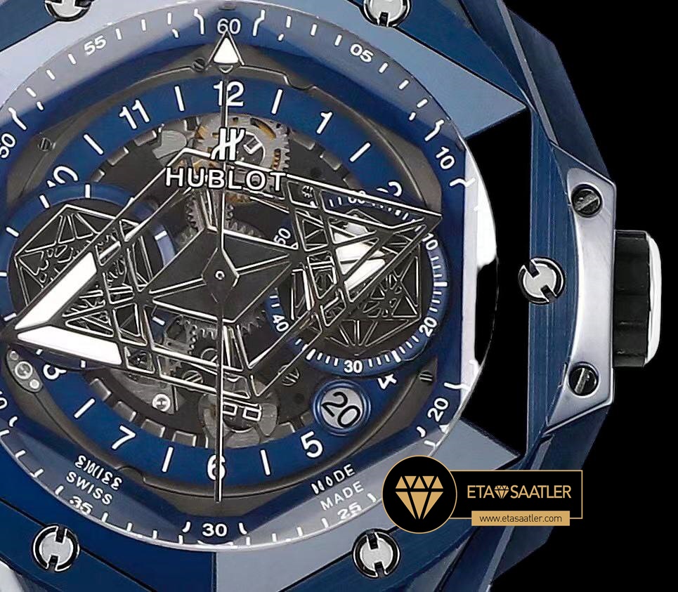 Hublot Big Bang Sang Blue II HUB1240 İskelet Kadran Super Clone ETA (6) Hublot Big Bang Sang Blue II HUB1240 İskelet Kadran Super Clone ETA