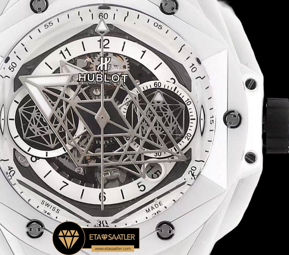 Hublot Big Bang Sang White II HUB1240 İskelet Kadran Super Clone ETA (5) Hublot Big Bang Sang White II HUB1240 İskelet Kadran Super Clone ETA