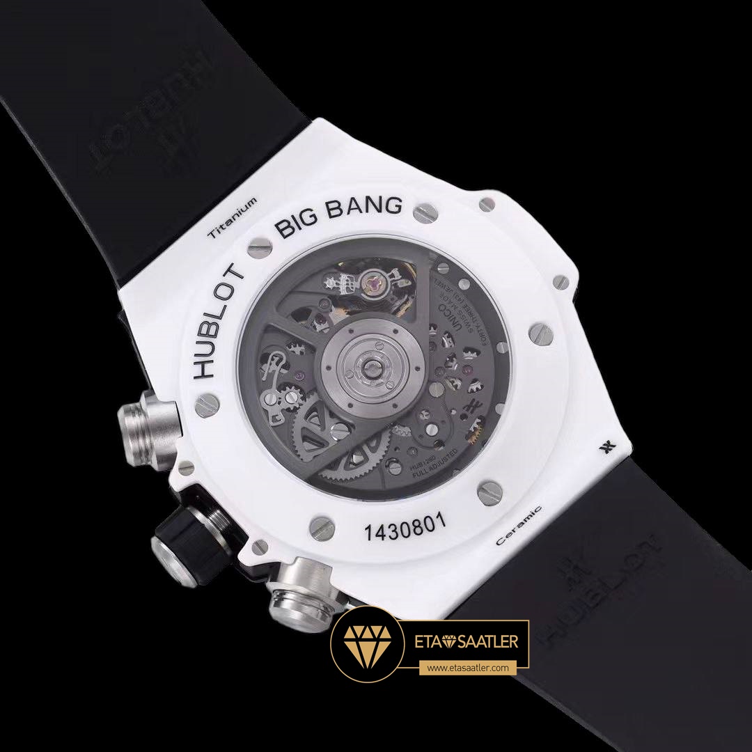 Hublot Big Bang Unico Beyaz Seramik HUB1280 İskelet Kadran Super Clone ETA (7) Hublot Big Bang Unico Beyaz Seramik HUB1280 İskelet Kadran Super Clone ETA