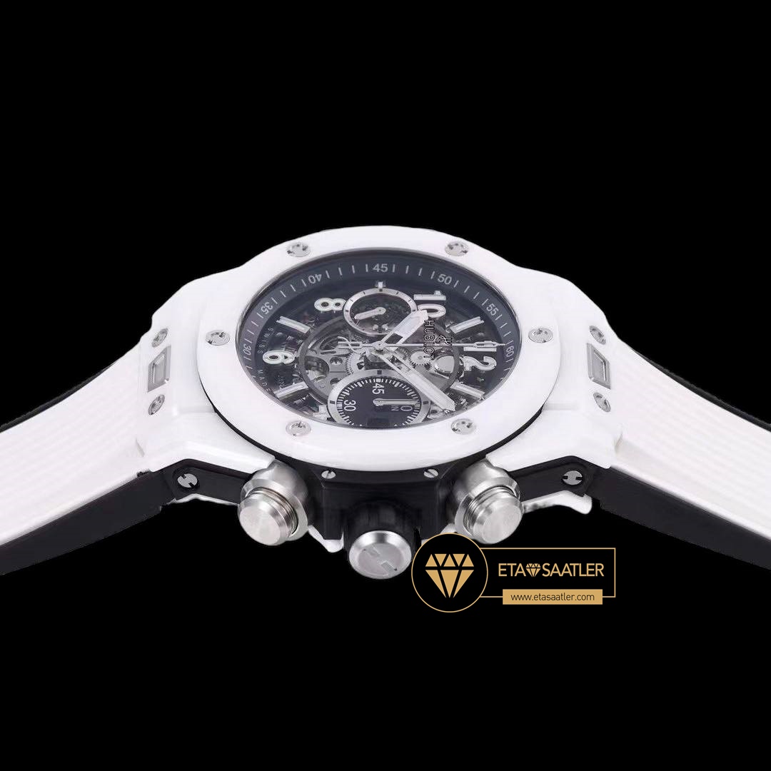 Hublot Big Bang Unico Beyaz Seramik HUB1280 İskelet Kadran Super Clone ETA (8) Hublot Big Bang Unico Beyaz Seramik HUB1280 İskelet Kadran Super Clone ETA