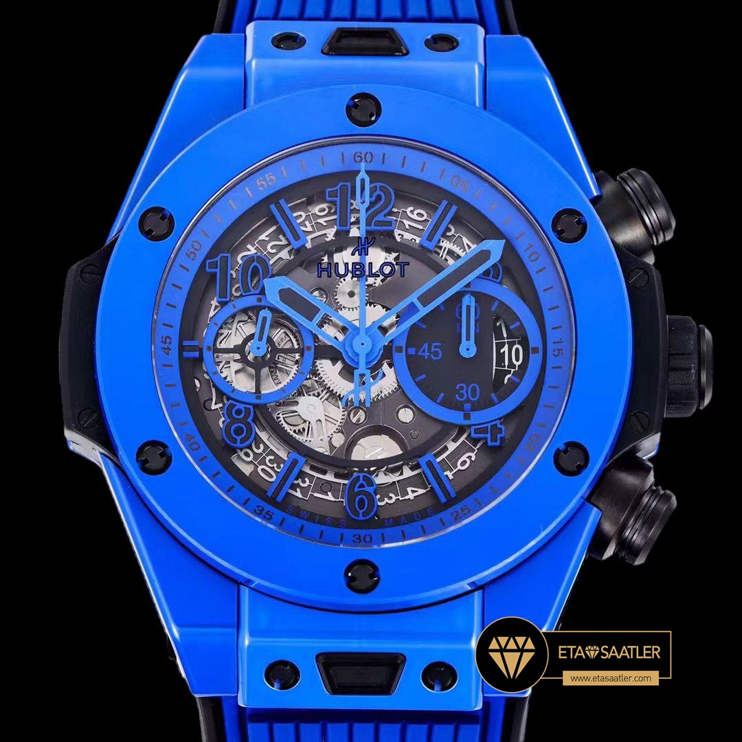 Hublot Big Bang Unico Mavi Seramik HUB1280 İskelet Kadran Super Clone ETA (2) Hublot Big Bang Unico Mavi Seramik HUB1280 İskelet Kadran Super Clone ETA