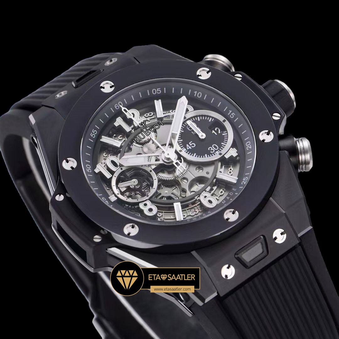Hublot Big Bang Unico Siyah Seramik HUB1280 İskelet Kadran Super Clone ETA (5) Hublot Big Bang Unico Siyah Seramik HUB1280 İskelet Kadran Super Clone ETA
