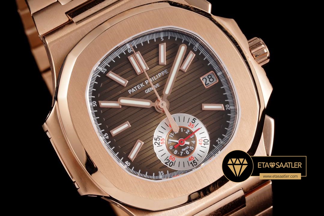 Patek Philippe Nautilus 5980 Rose Fyback Chronograph Super Clone ETA (2) Patek Philippe Nautilus 5980 Rose Fyback Chronograph Super Clone ETA