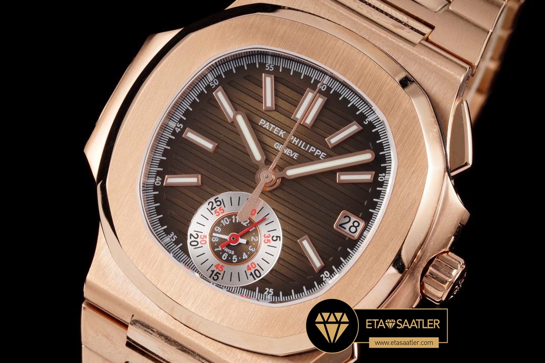 Patek Philippe Nautilus 5980 Rose Fyback Chronograph Super Clone ETA (3) Patek Philippe Nautilus 5980 Rose Fyback Chronograph Super Clone ETA