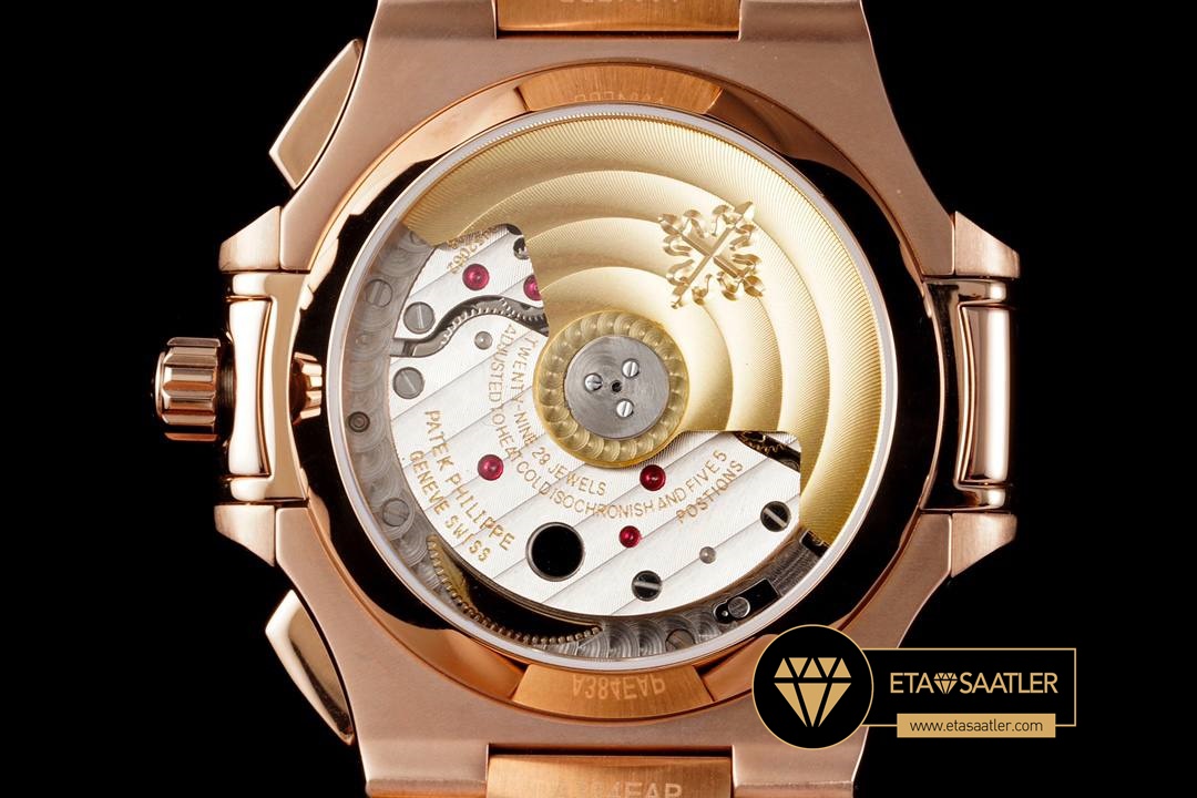 Patek Philippe Nautilus 5980 Rose Fyback Chronograph Super Clone ETA (8) Patek Philippe Nautilus 5980 Rose Fyback Chronograph Super Clone ETA