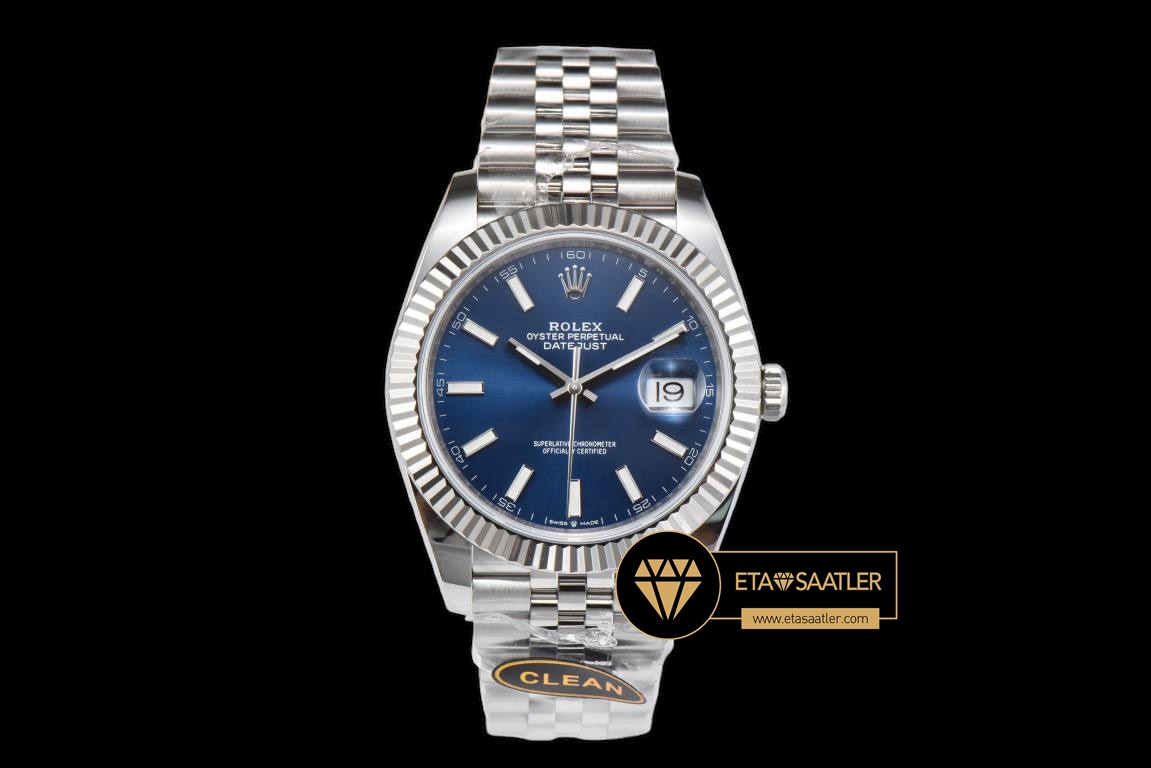 Rolex Datejust 126334 Mavi Kadran 41mm Jubile 3235 V2 Super Clone ETA