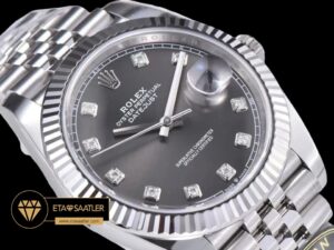Rolex Datejust 126334 Taşlı Gri Kadran Jubile 41mm Clean Factory 3235 Super Clone ETA