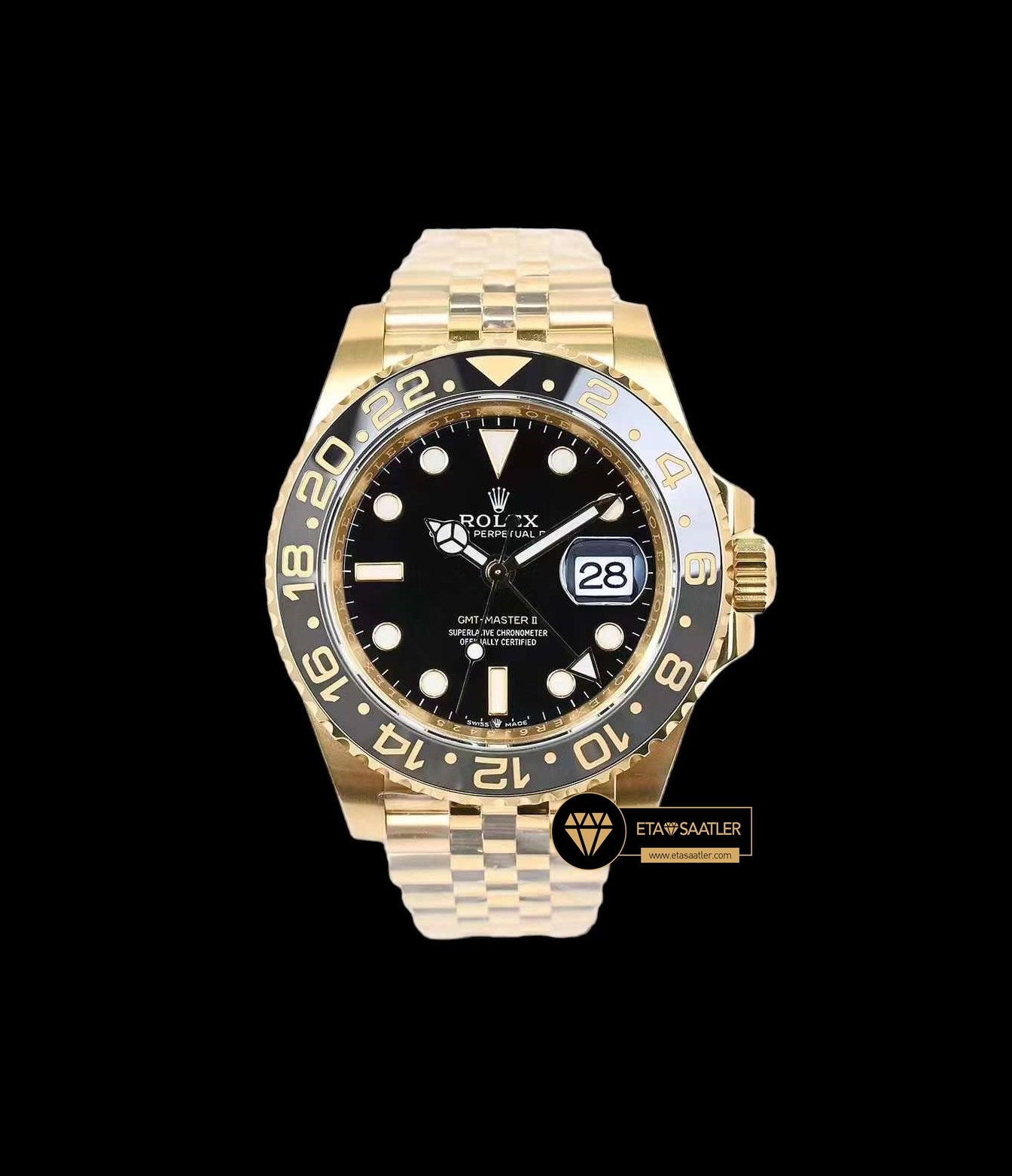 Rolex Gmt-Master II Gold EW Factory 3285 Jubile 904L Çelik Seramik Çerçeve V3 ETA