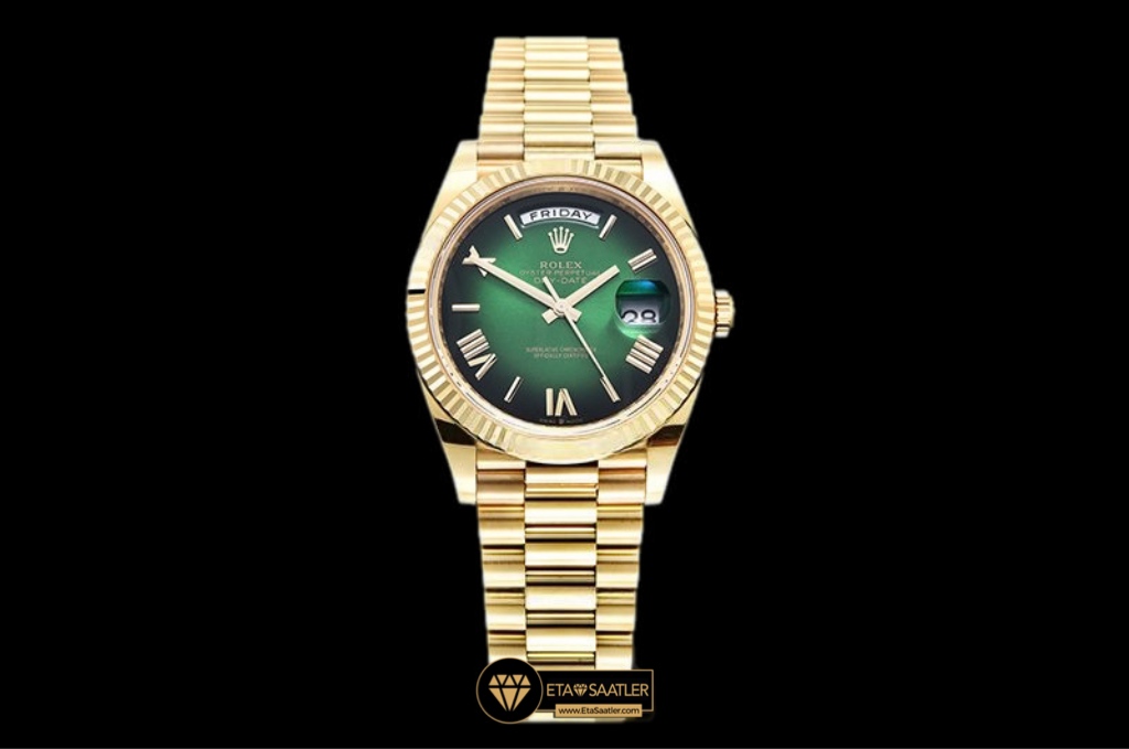 Rolex Day Date 228238 Ombre Yeşil Kadran Tungsten Super Clone ETA