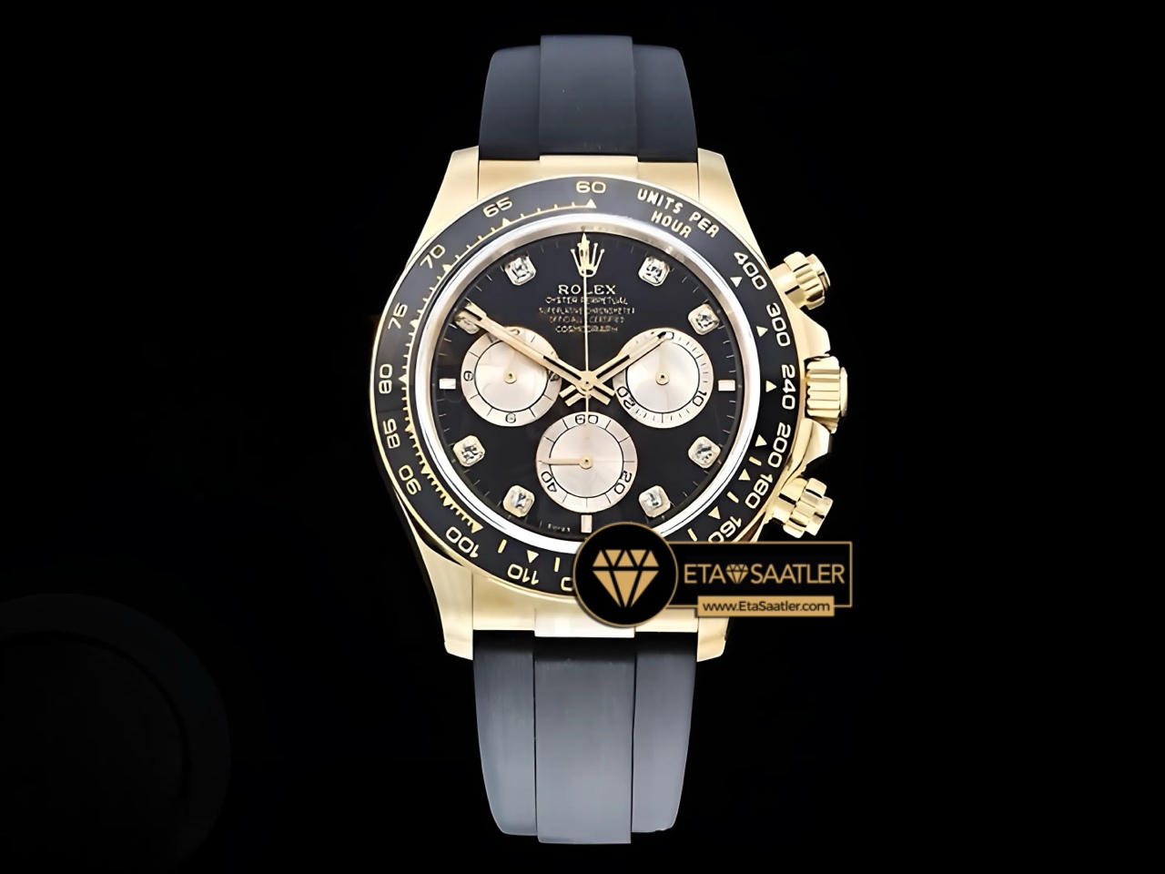 Rolex Daytona 126518LN Seramik Bezel Taşlı Siyah Oysterflex QF 4131 Super Clone Eta