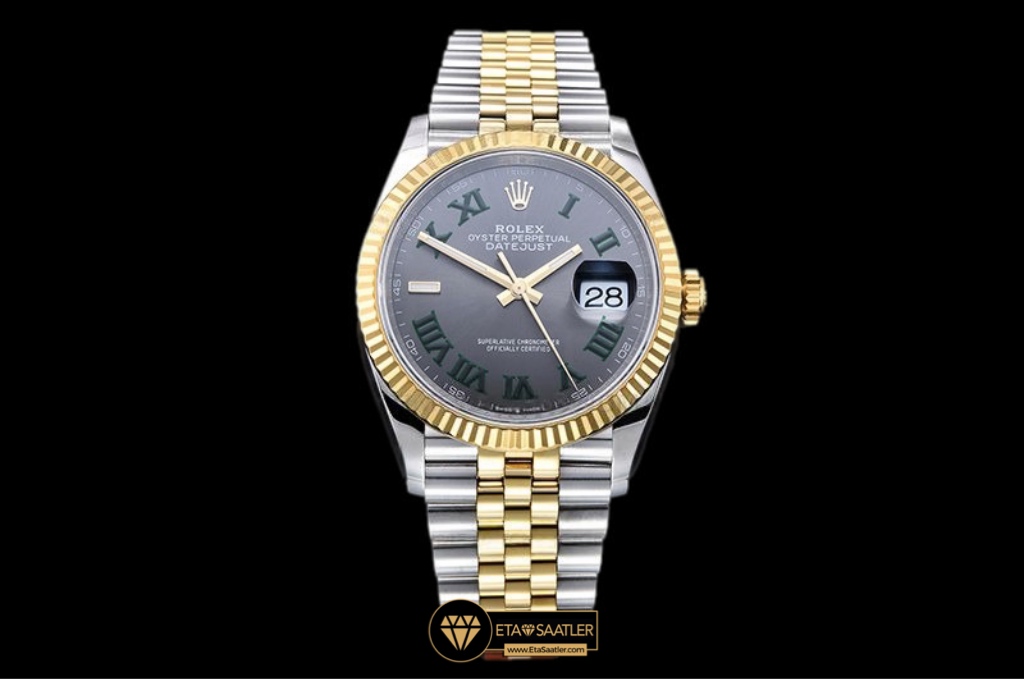 Rolex Datejust 126233 Çelik Altın Wimbledon Fluted Bezel Jubile Kordon 36mm Super Clone ETA