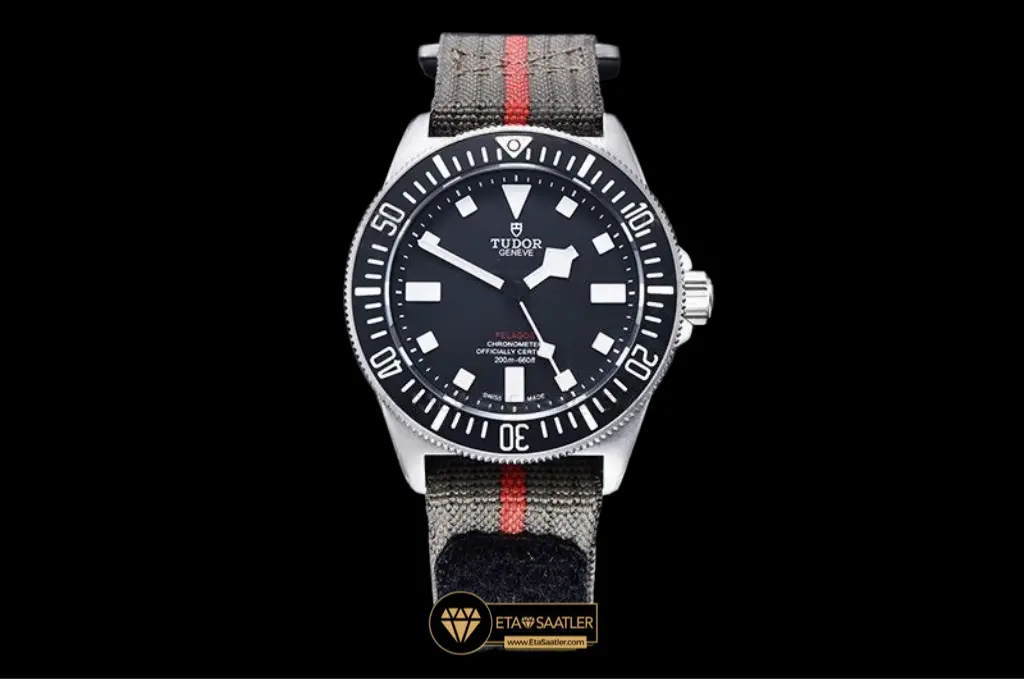 Tudor Pelagos Fxd Titanyum Kasa Kırmızı Şeritli Yeşil Nato Kordon Super Clone ETA